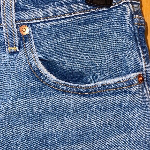 Levis Womens Jeans Size 28 Blue Ribcage Straight Leg Denim Pockets - Picture 5 of 12